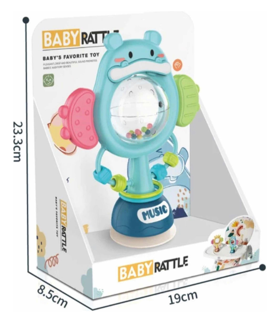 JUGUETE SONAJERO SENSORIAL HIPOPOTAMO Y JIRAFA.