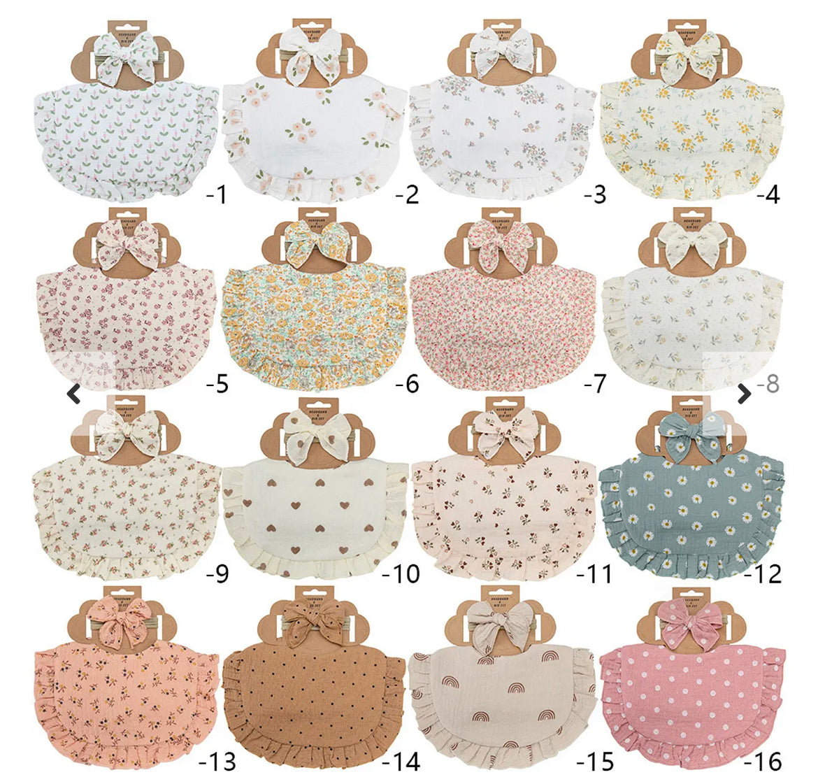 SET DE BABERO CON VUELITOS Y DIADEMA DE MOÑO - Tesoritos Baby