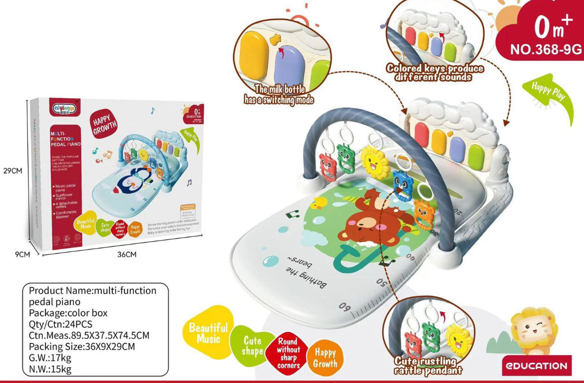 GIMNASIO PIANO MUSICAL PARA EL DESARROLLO PSICOMOTOR DEL BEBÉ - Tesoritos Baby