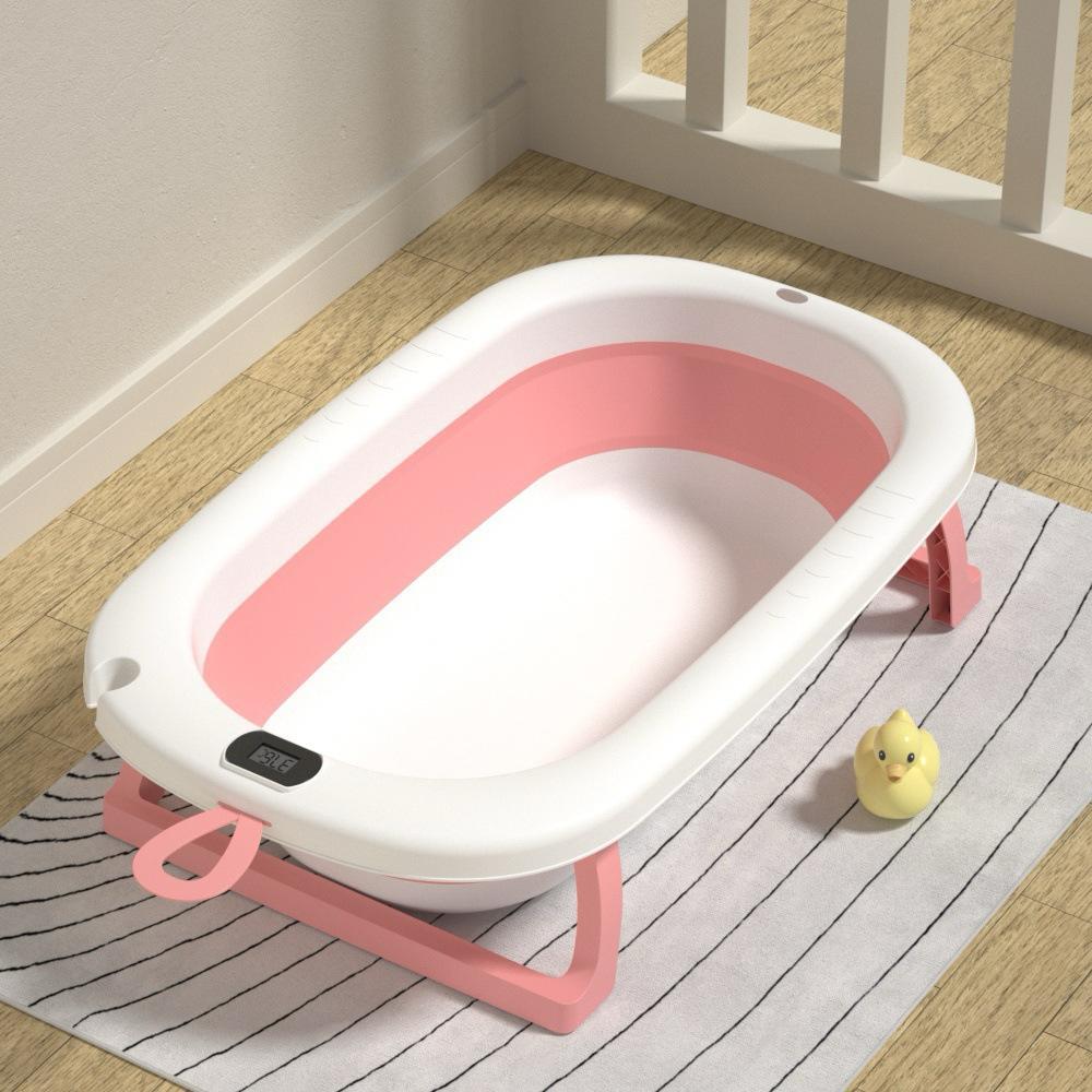 BAÑERA PLEGABLE CON TERMÓMETRO DE TEMPERATURA - Tesoritos Baby