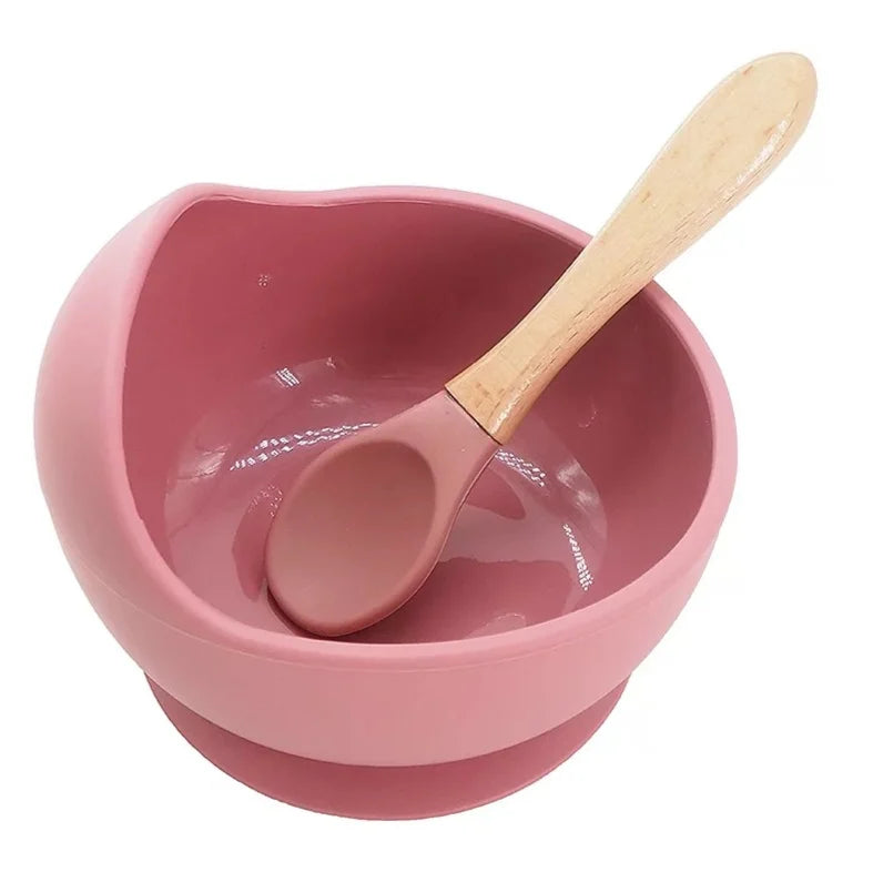 BOWL CON CUCHARA DE SILICONA PARA BEBÉS