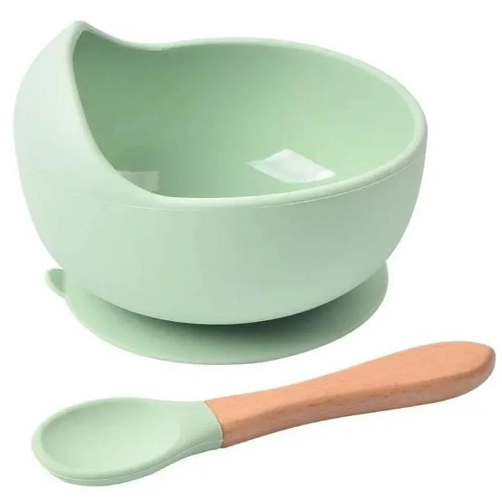 BOWL CON CUCHARA DE SILICONA PARA BEBÉS