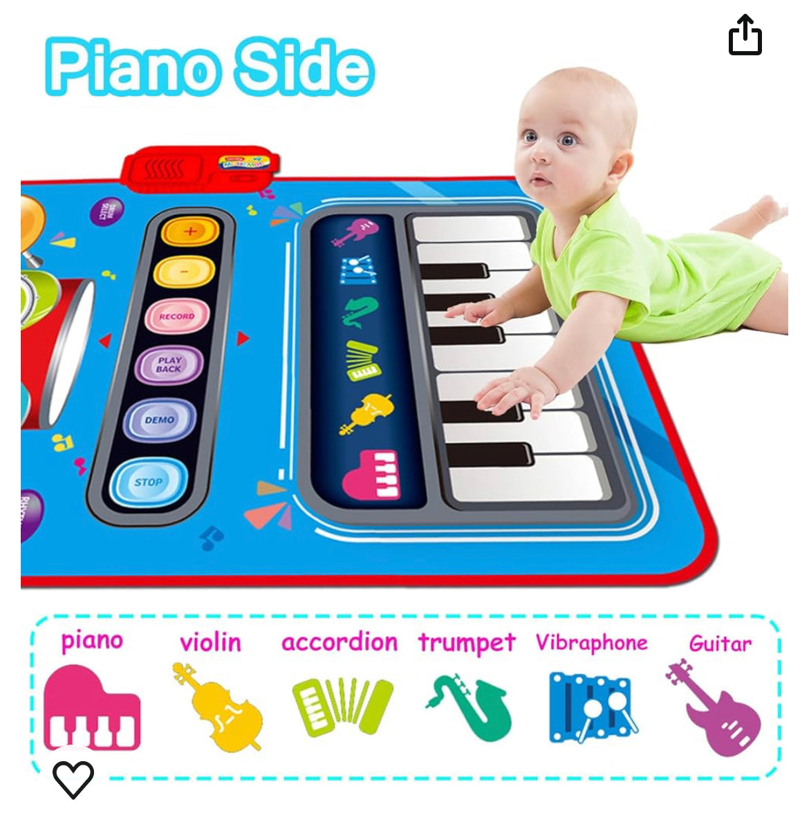 ALFOMBRA MUSICAL PIANO Y BATERÍA