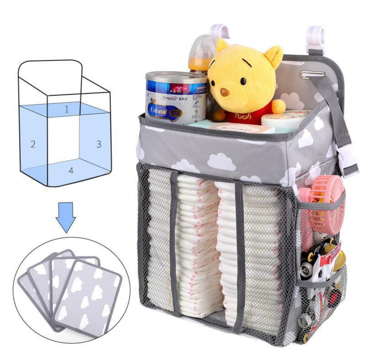 ORGANIZADOR DE PAÑALES PARA CUNA - Tesoritos Baby